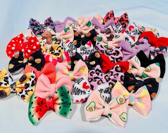 Grab Bag of 5 Handmade Clip On Bows handmade baby and toddler bow by Little Addie's Bows